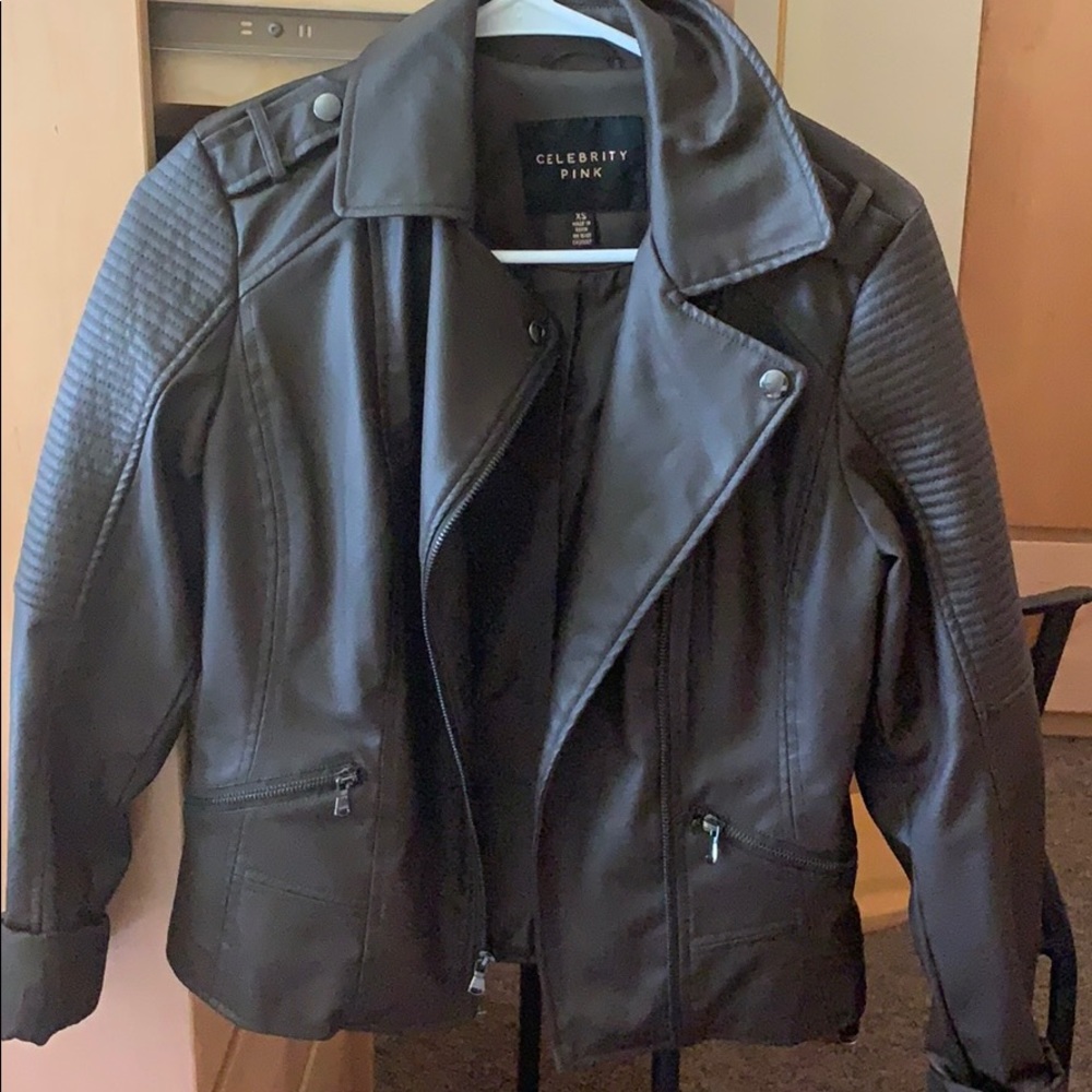 Brown leather jacket from Macy’s